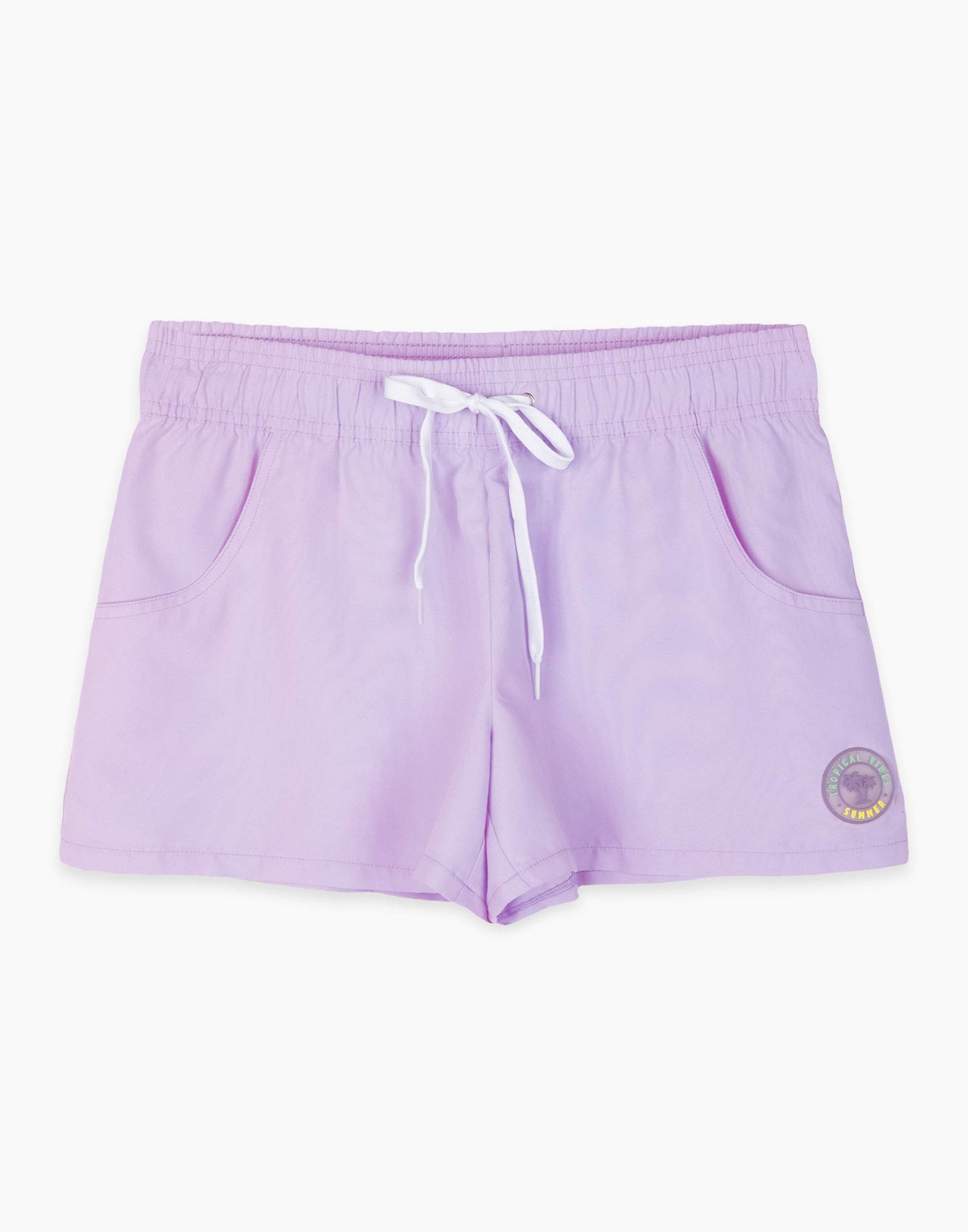 Фиолетовые плавательные шорты с нашивкой-5
